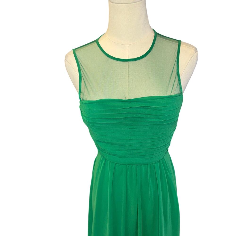 Soloiste "Jena" Illusion Yoke Sleeveless Maxi Dress Green XS - Picture 3 of 5